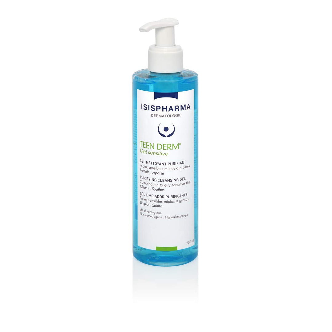 ISIS PHARMA TEEN DERM GEL SENSITIVE FOR OILY SKIN - 250ML ايزس فارما غسول جل للبشرة الدهنية الحساسة