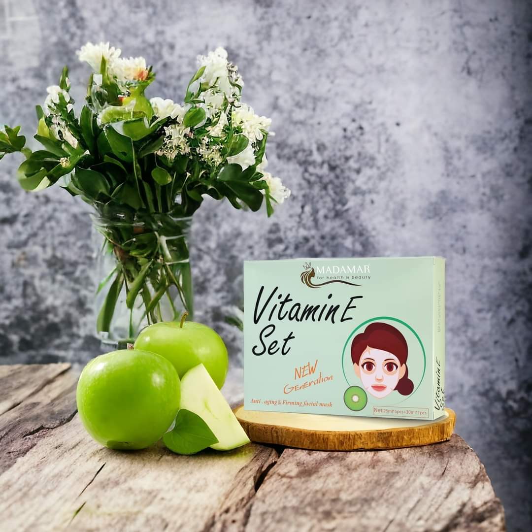 MADAMAR VITAMIN E SET - 5PCS*25ML + 1PCS*30ML | مادامار مجموعة فيتامين اي - 5 قطع * 25 مل + قطعة * 30 مل