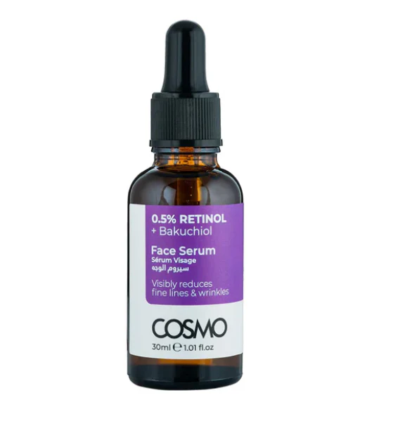 COSMO FACE SERUM 0.5% RETINOL + BAKUCHIOL - 30ML | كوزمو سيروم الريتينول 0.5% + باكوشيول - 30 مل
