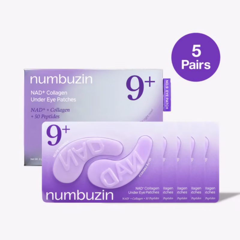 5x Numbuzin No.9 NAD+ Collagen Under Eye Patches لصقات كولاجين للعين لإزالة الانتفاخ والهالات