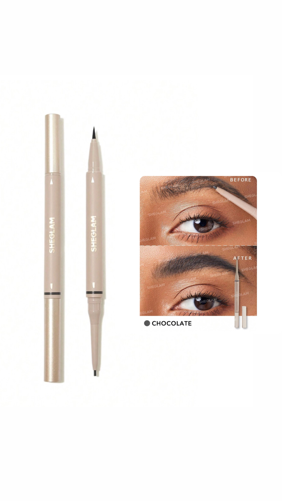 Brows On Demand 2-In-1 Brow Pencil-Chocolate| قلم حواجب 2 في 1 - لون الشوكولاتة