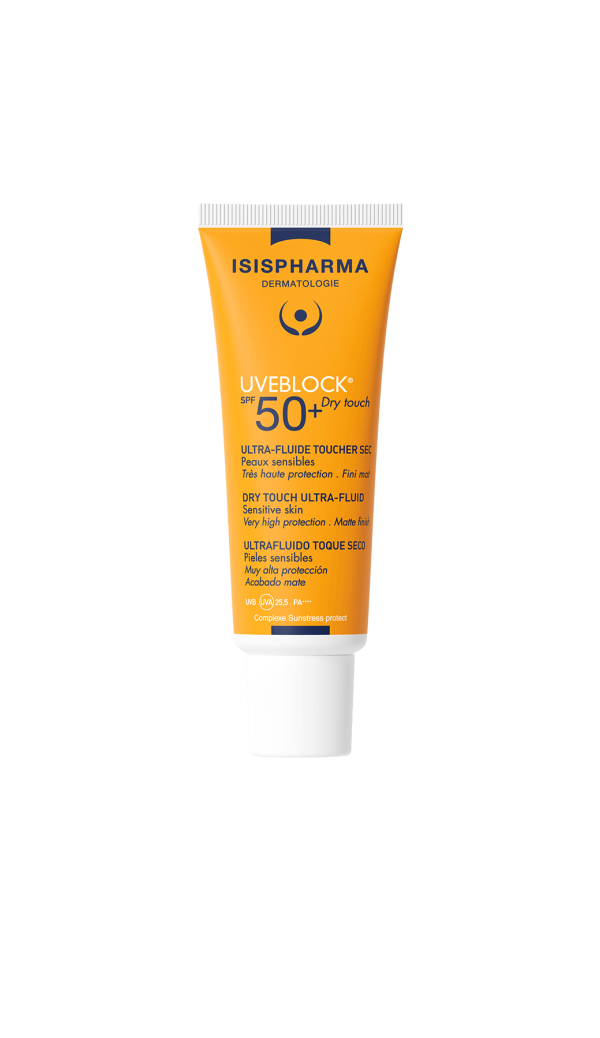 Ultra fluid Isispharma uveblock spf٥٠ dry touch ايزيس فارما كريم واقي شمسي دراي تاتش