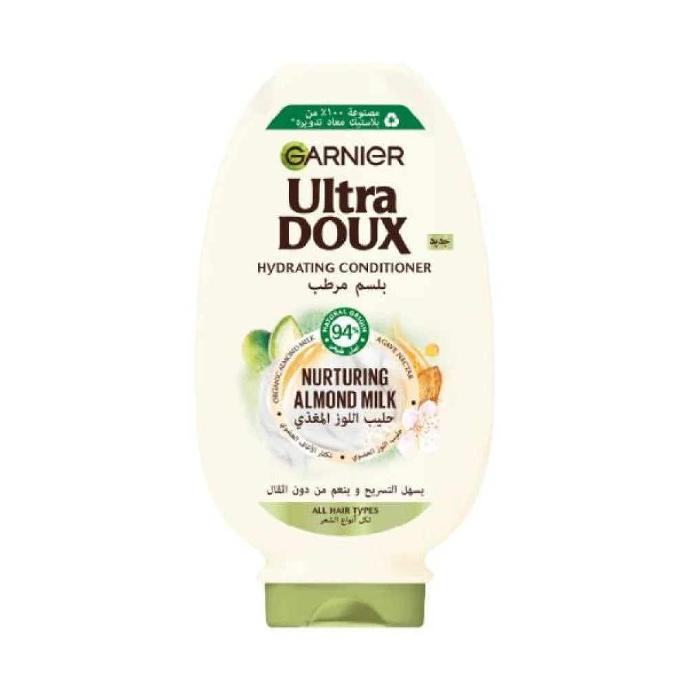 GARNIER ULTRA DOUX NOURISHING ALMOND MILK CONDITIONER - 360ML | غارنييه الترادو بلسم معش بحليب اللوز - 360 مل