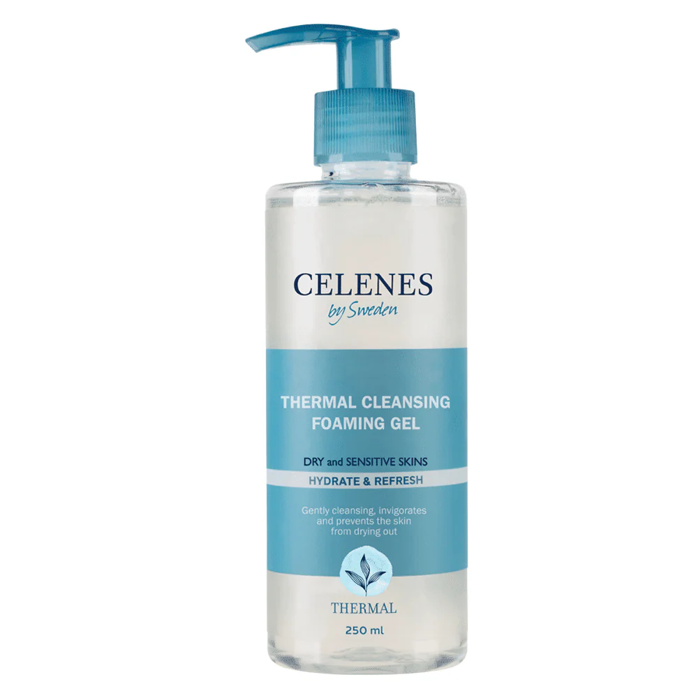 CELENES THERMAL CLEANSING FOAMING GEL – DRY AND SENSITIVE SKIN - 250ML سيلينس غسول جيل رغوي للبشرة الجافة والحساسة - 250 مل