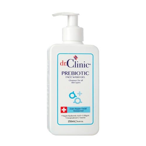 دكتور كلينك غسول لجميع أنواع البشره بخلاصة البريبويتك 250 مل | Dr.clinic prebiotic face wash gel