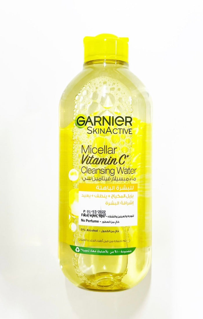 GARNIER MICELLAR BRIGHTENING WATER WITH VITAMIN C - 400ML | غارنييه مزيل مكياج ماء ميسيلار بفيتامين سي