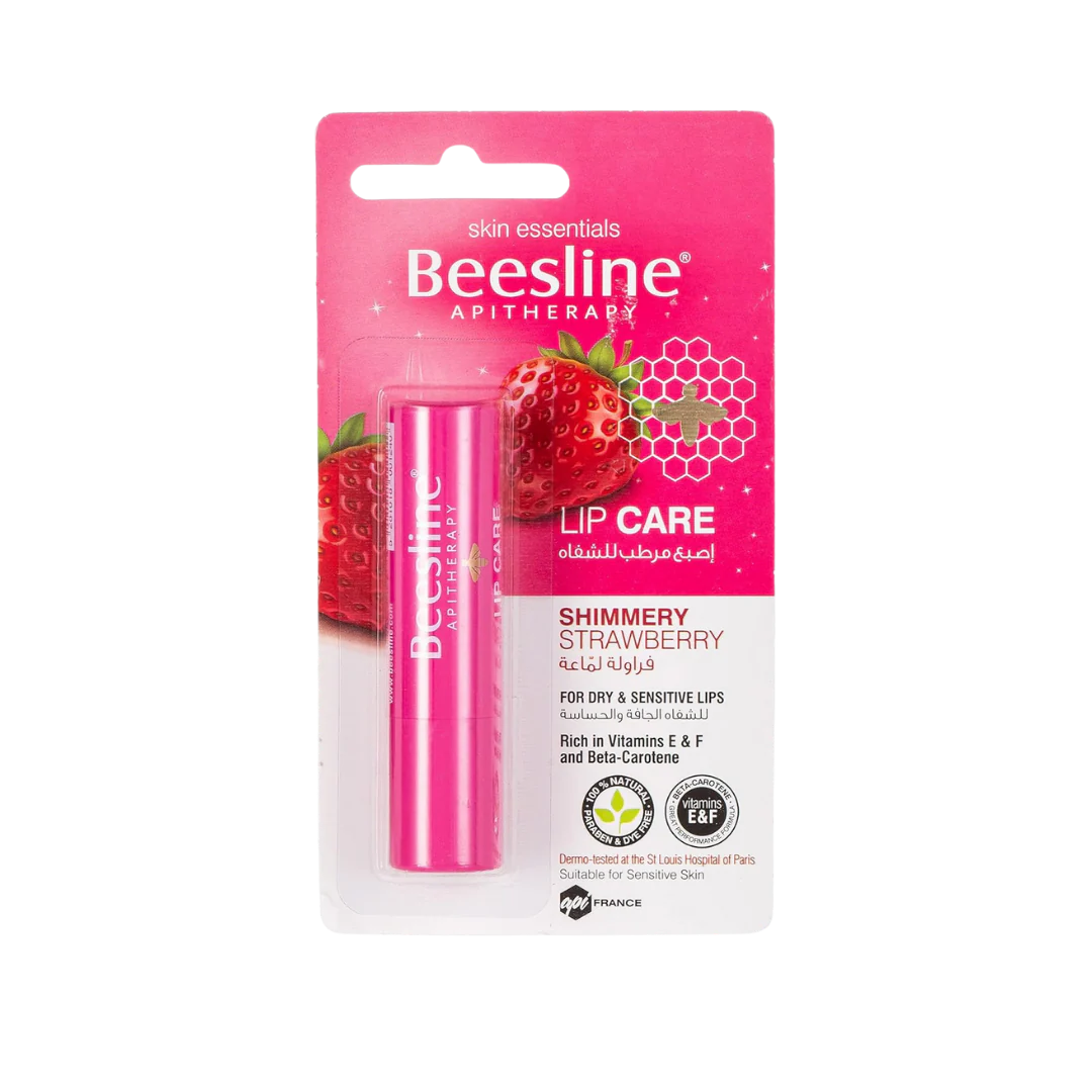 BEESLINE LIP CARE - SHIMMERY STRAWBERRY - 4G |بيزلين مرطب الشفاه - الفراولة اللامعة - 4 غرام