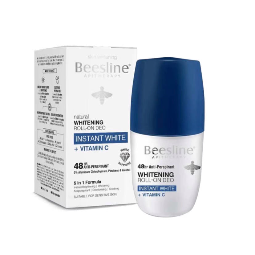 BEESLINE WHITENING ROLL ON INSTANT WHITENING WITH VITAMIN C FOR WOMEN - 50ML بيزلين رول اون تفتيح فوري مع فيتامين سي للنساء