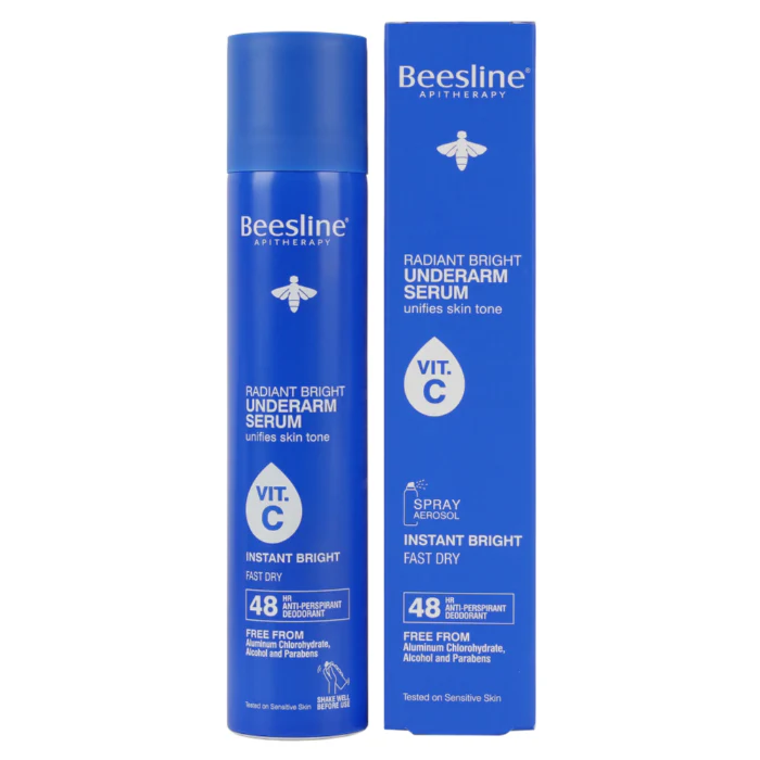 BEESLINE RADIANT BRIGHT UNDERARM SERUM VIT C SPRAY 48H - 150ML | بيزلين بخاخ مضاد للتعرق و مفتح تحت الابط بفيتامين سي - 150 مل