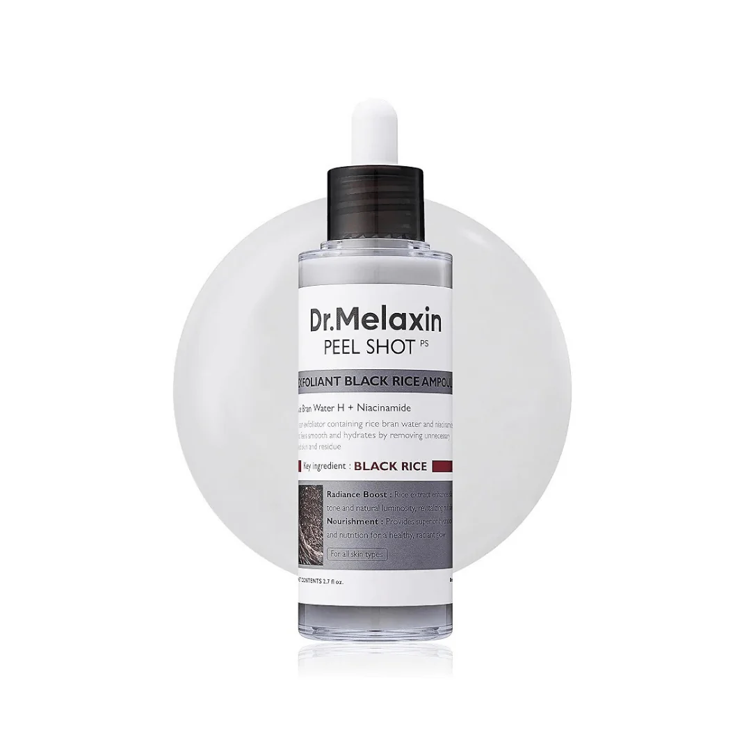 سيروم مقشر الارز الاسود دكتور ميلاكسين - 80مل | Dr.melaxin peel shot exfoliant black rice ampoule