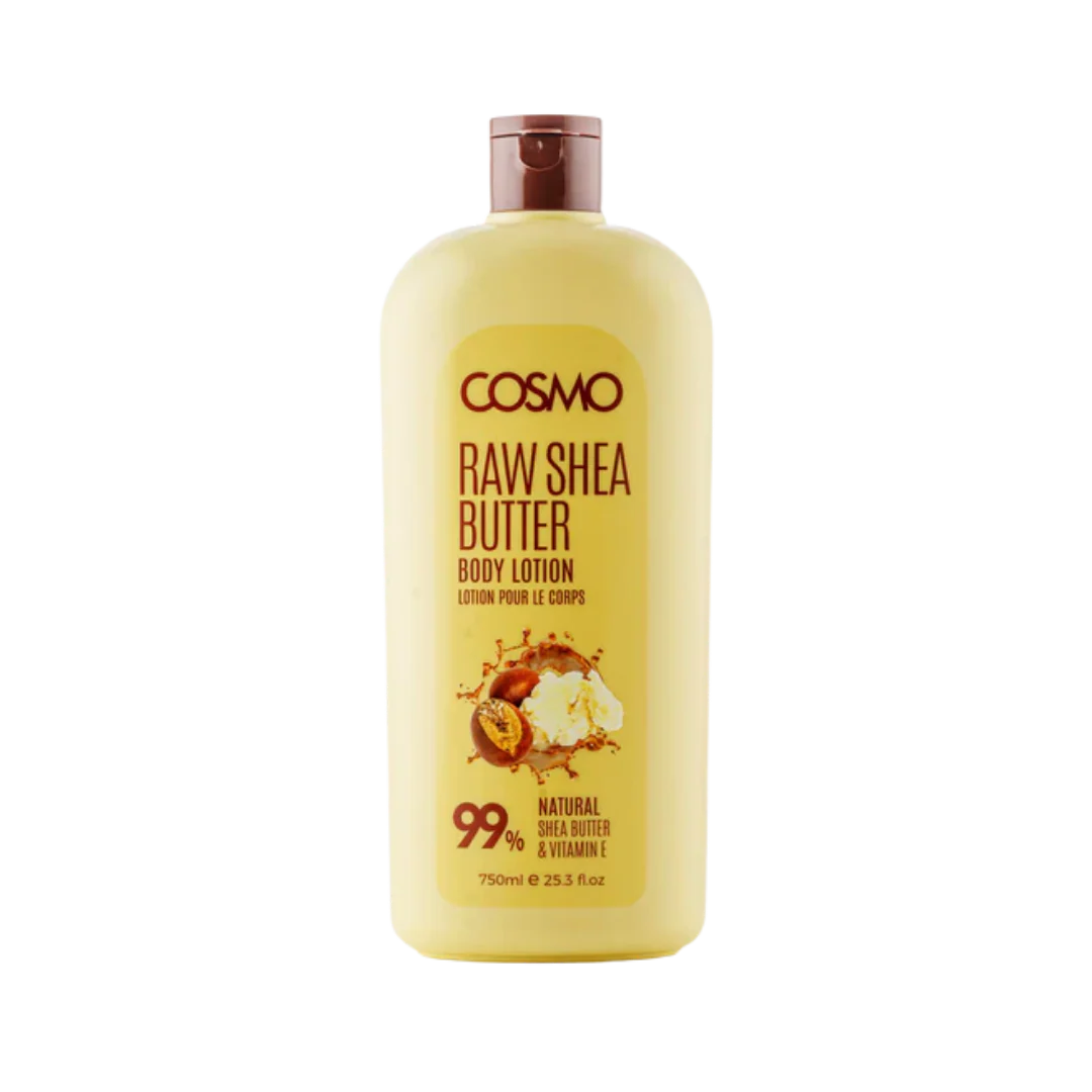 COSMO RAW SHEA BUTTER BODY LOTION 99% NATURAL - 750ML | كوزمو لوشن للجسم بزبدة الشيا - 750 مل
