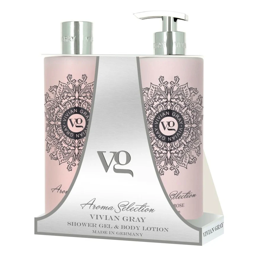 VIVIAN GRAY AROMA SELECTION SHOWER GEL + BODY LOTION GRAPEFRUIT AND VETIVER - 2X500ML | فيفيان كري لوشن للجسم + جل استحمام برائحة الغريب فروت - 2*500 مل