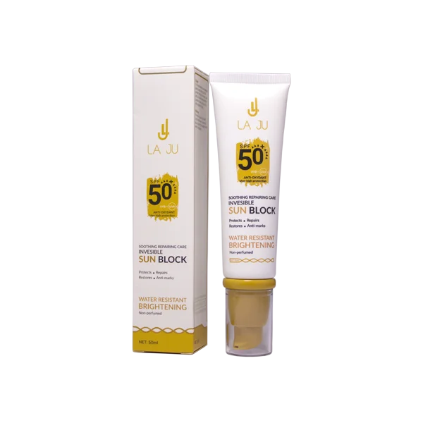 LA JU SOOTHING REPAIRING CARE INVESIBLE SUNBLOCK SPF50 - 50ML | لاجو كريم واقي شمسي