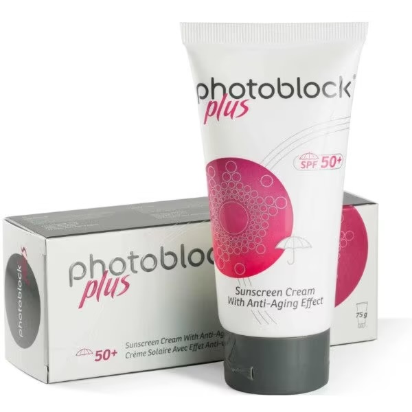 a derma Pella Photoblock Plus SPF Sunscreen with Anti Aging Effect - 75g | ديرما بيلا كريم واقي شمسي بخصائص مضاد للتجاعيد - 75 غرام